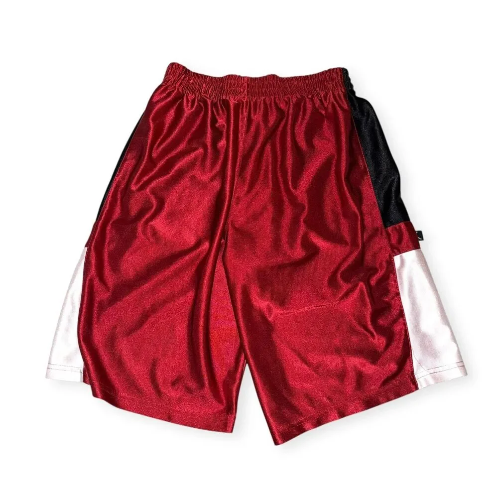 Jordan Vintage Super Rare Basketball Dazzle Shorts Silky Red Black Youth XL Smal